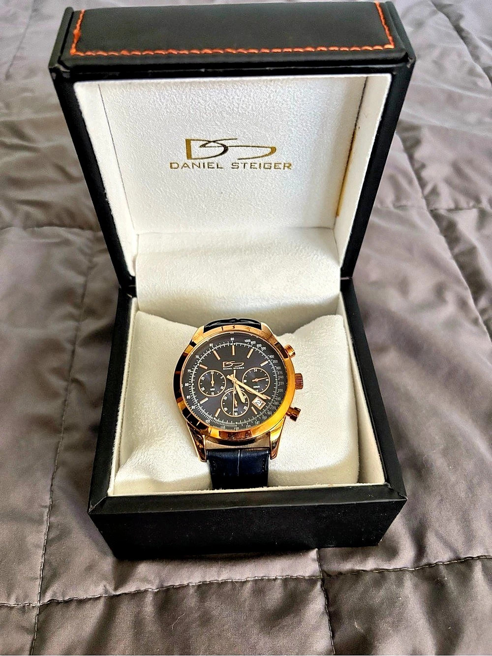 Daniel Steiger Chronograph Watch in Black & Gold Like New